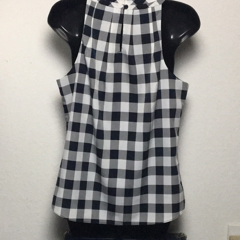 Banana Republic Womens Black and White Checkered Women Top (Size S) - Picture 6 of 14